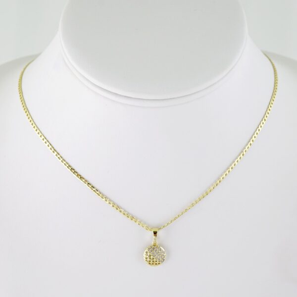 SET1620 Cadenas - Colgante -  Chain W - Pendants - 14K Real Color - Zircon Stone - 2mmX50cm