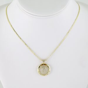 SET1619 Cadenas - Colgante -  Chain W - Pendants - 14K Real Color - Zircon Stone - 2mmX50cm