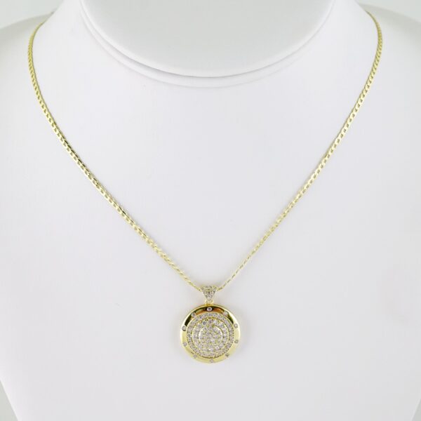 SET1619 Cadenas - Colgante -  Chain W - Pendants - 14K Real Color - Zircon Stone - 2mmX50cm