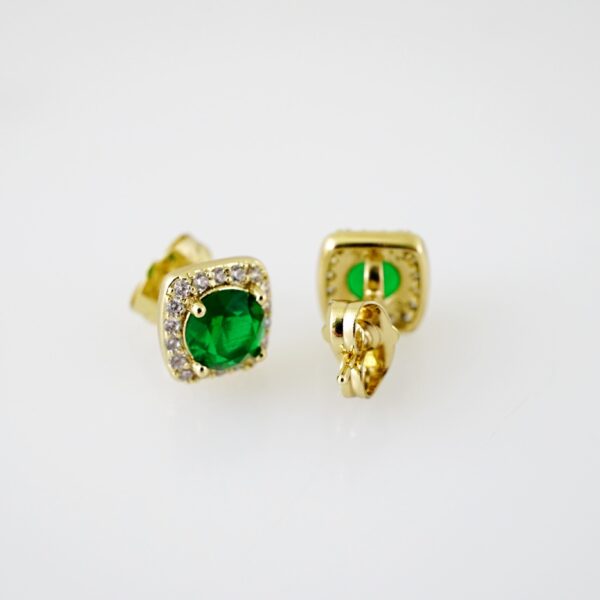 E2177 Earrings - Aretes - Zircon Stone - 14K Real Color - Image 2