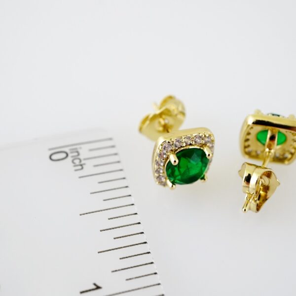 E2177 Earrings - Aretes - Zircon Stone - 14K Real Color - Image 3