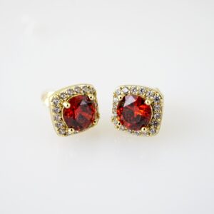 E2178 Earrings - Aretes - Zircon Stone - 14K Real Color