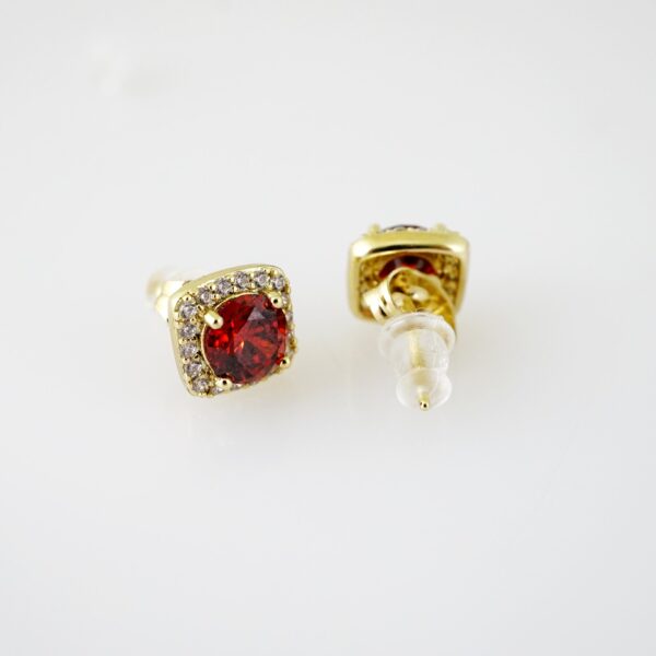 E2178 Earrings - Aretes - Zircon Stone - 14K Real Color - Image 2