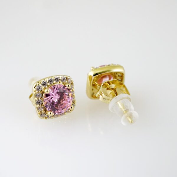 E2179 Earrings - Aretes - Zircon Stone - 14K Real Color - Image 2