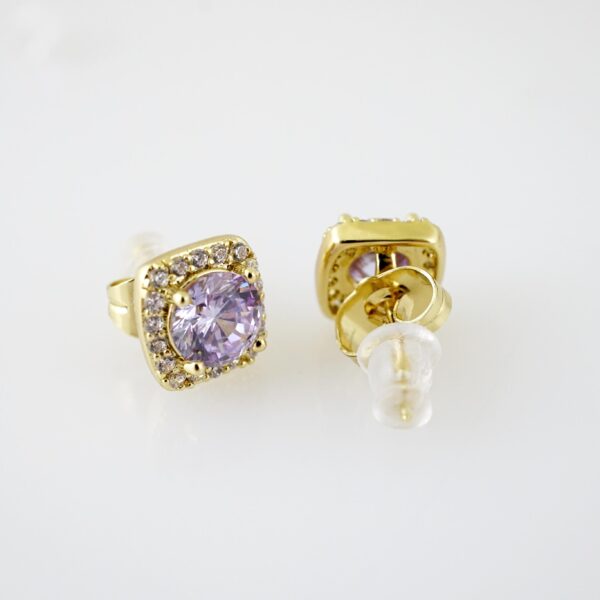 E2181 Earrings - Aretes - Zircon Stone - 14K Real Color - Image 2