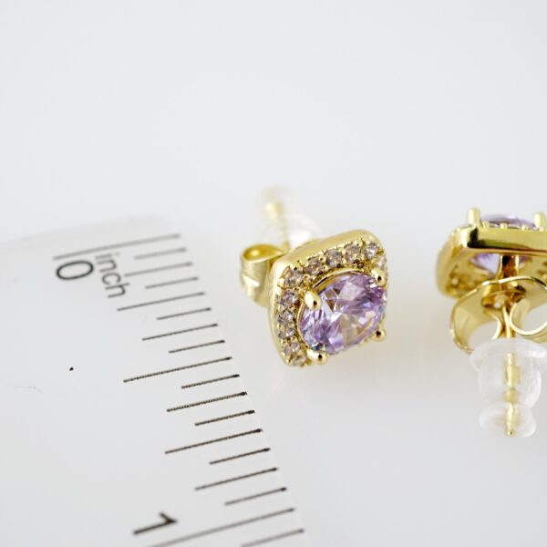 E2181 Earrings - Aretes - Zircon Stone - 14K Real Color - Image 3