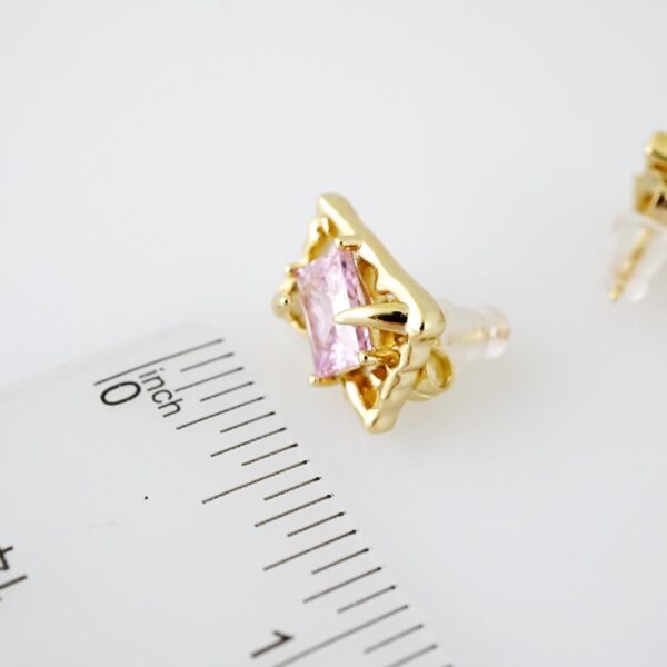 E2182 Earrings - Aretes - Zircon Stone - 14K Real Color - Image 3