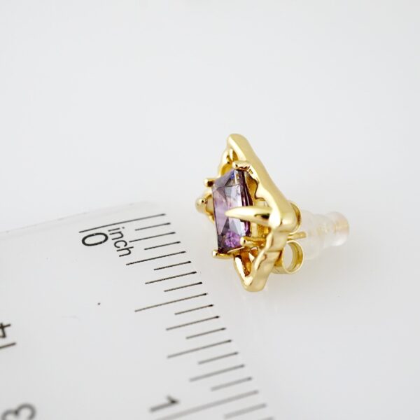 E2183 Earrings - Aretes - Zircon Stone - 14K Real Color - Image 3