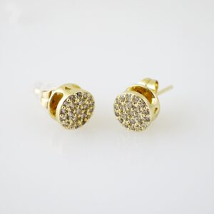 E2184 Earrings - Aretes - Zircon Stone - 14K Real Color