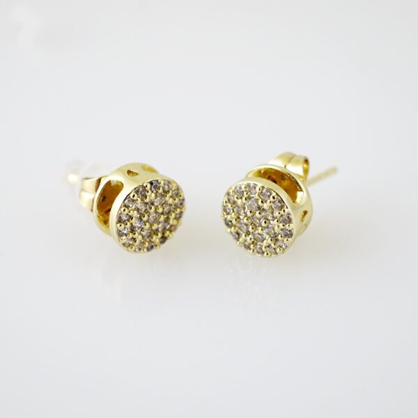 E2184 Earrings - Aretes - Zircon Stone - 14K Real Color