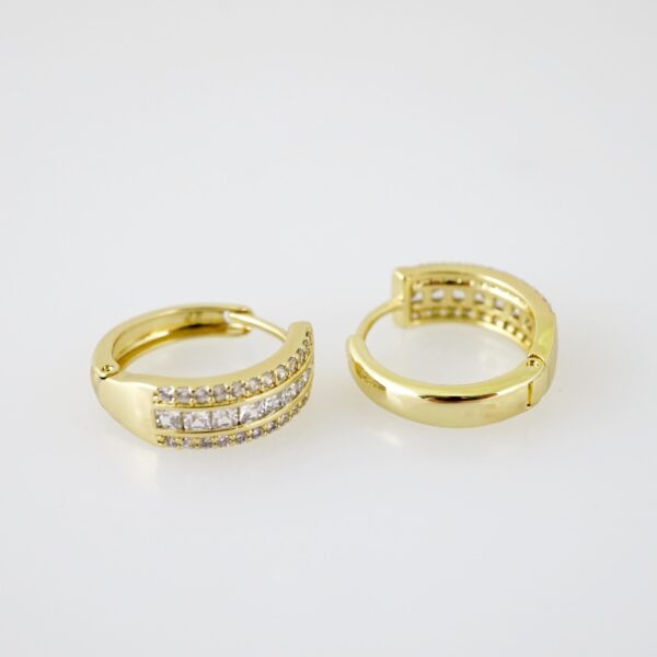E2185 Earrings - Aretes - Zircon Stone - 14K Real Color - Image 2