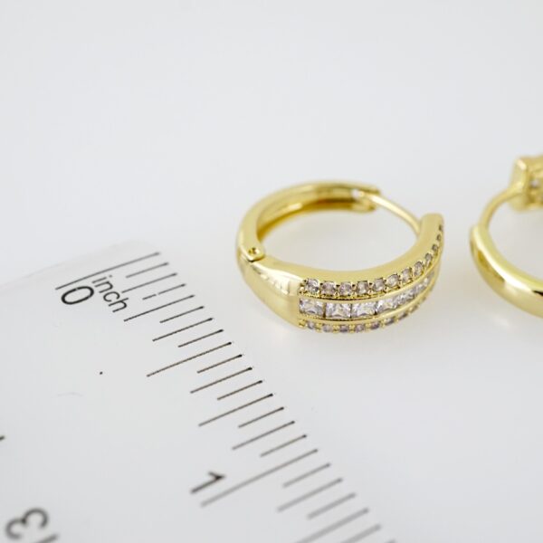 E2185 Earrings - Aretes - Zircon Stone - 14K Real Color - Image 3