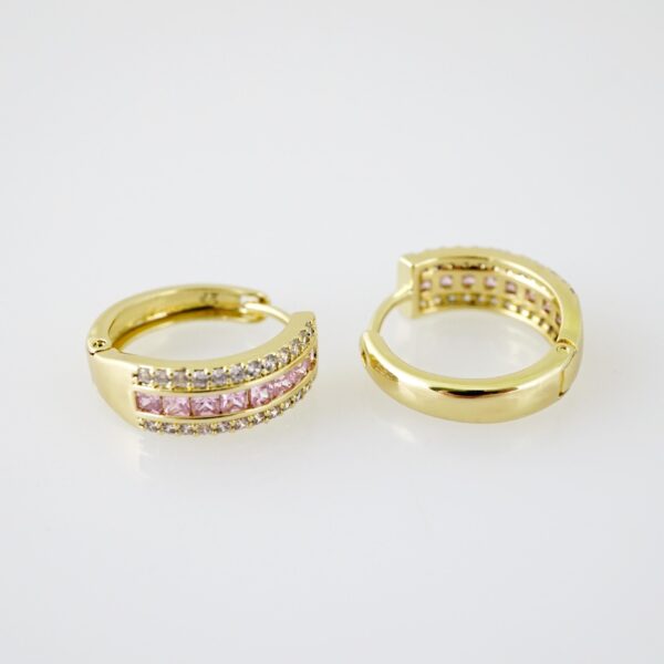 E2186 Earrings - Aretes - Zircon Stone - 14K Real Color - Image 2