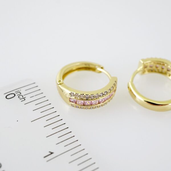 E2186 Earrings - Aretes - Zircon Stone - 14K Real Color - Image 3