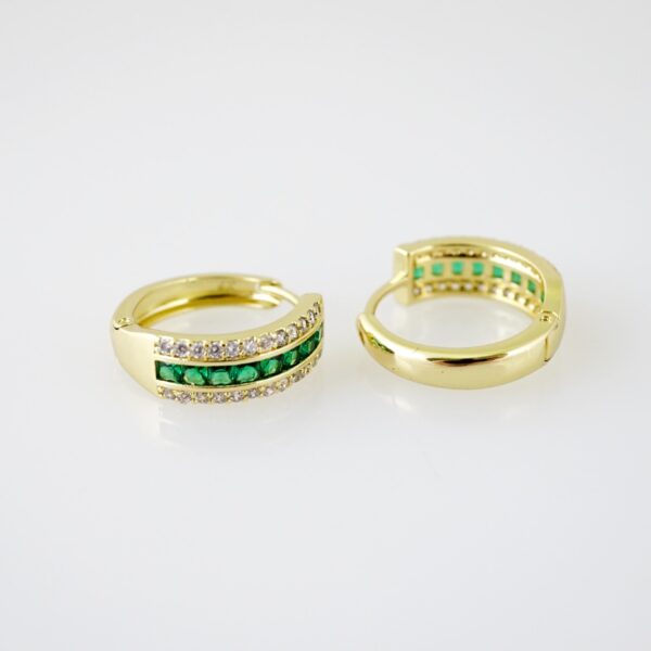 E2187 Earrings - Aretes - Zircon Stone - 14K Real Color - Image 2
