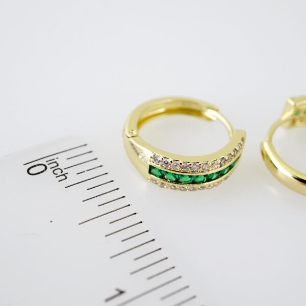 E2187 Earrings - Aretes - Zircon Stone - 14K Real Color - Image 3