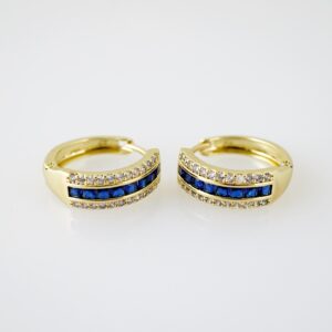 E2188 Earrings - Aretes - Zircon Stone - 14K Real Color