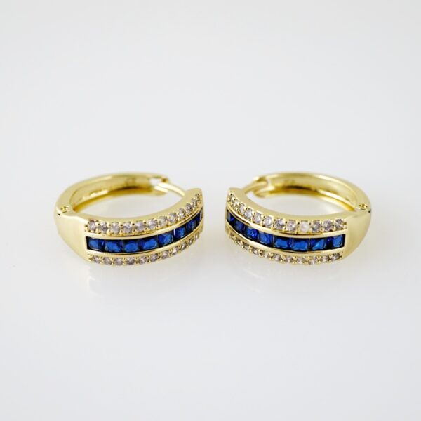 E2188 Earrings - Aretes - Zircon Stone - 14K Real Color