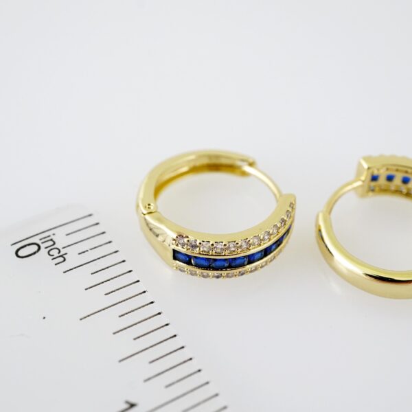 E2188 Earrings - Aretes - Zircon Stone - 14K Real Color - Image 3