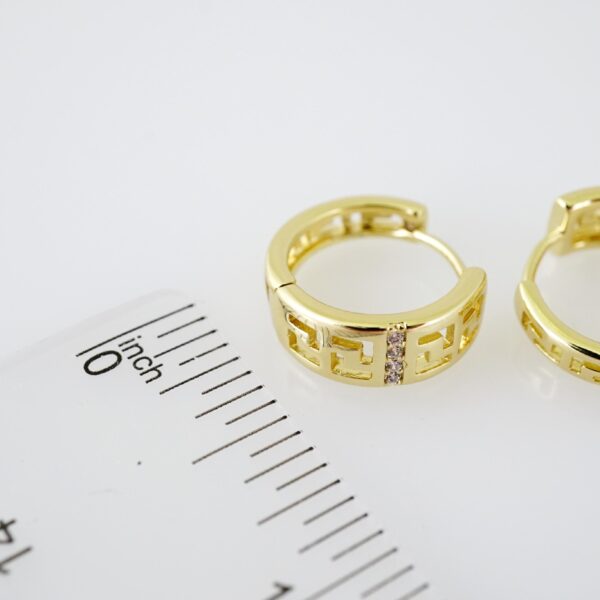 E2189 Earrings - Aretes - Zircon Stone - 14K Real Color - Image 3