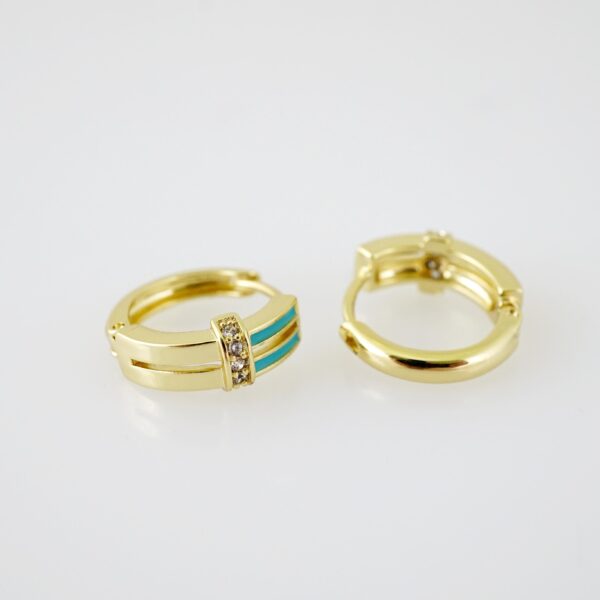 E2190 Earrings - Aretes - Zircon Stone - 14K Real Color - Image 2