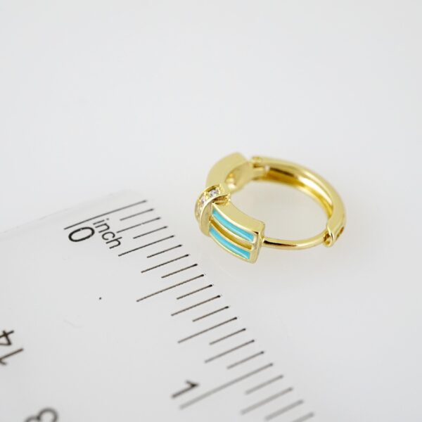 E2190 Earrings - Aretes - Zircon Stone - 14K Real Color - Image 3