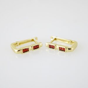 E2191 Earrings - Aretes - Zircon Stone - 14K Real Color