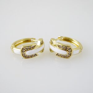 E2192 Earrings - Aretes - Zircon Stone - 14K Real Color
