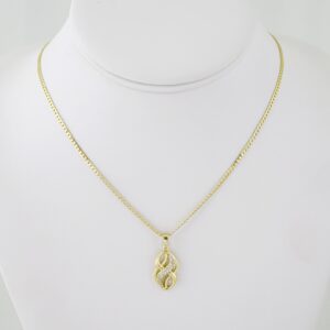 SET1631 Cadenas & Colgantes - Chain - Pendants - Zircon Stone - 14K Real Color - 2mmX50cm