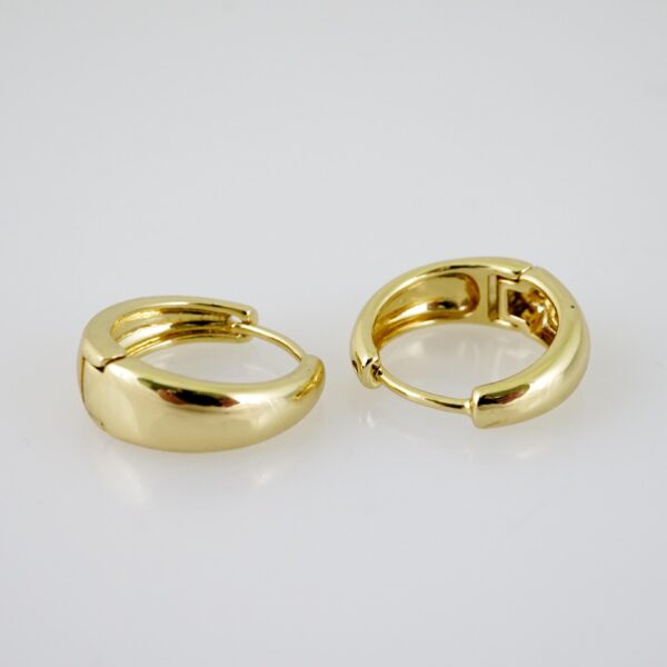 E2143 Earrings - Aretes - Plain - 14K Real Color - Image 2