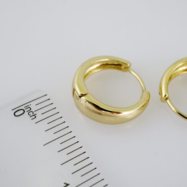 E2143 Earrings - Aretes - Plain - 14K Real Color - Image 3