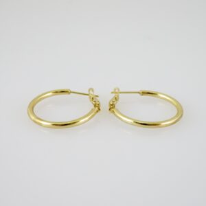 E2144 Earrings - Aretes - Plain - 14K Real Color