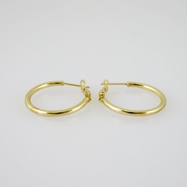 E2144 Earrings - Aretes - Plain - 14K Real Color