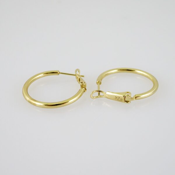 E2144 Earrings - Aretes - Plain - 14K Real Color - Image 2