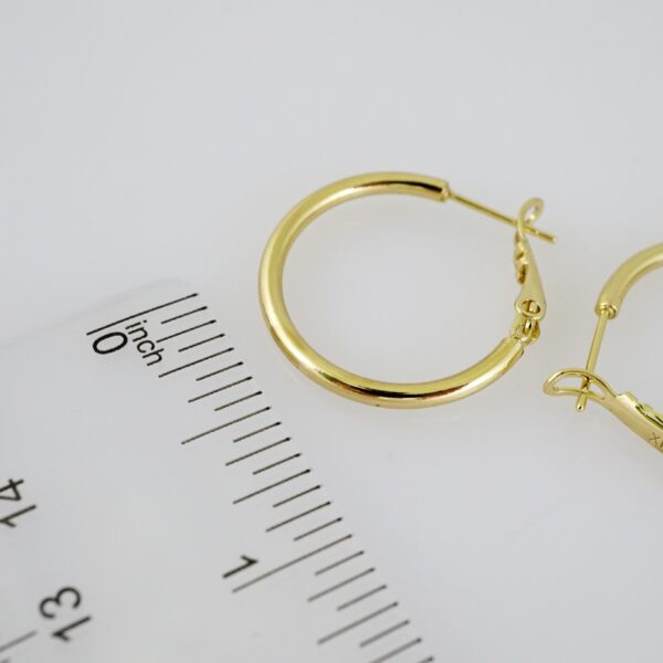 E2144 Earrings - Aretes - Plain - 14K Real Color - Image 3