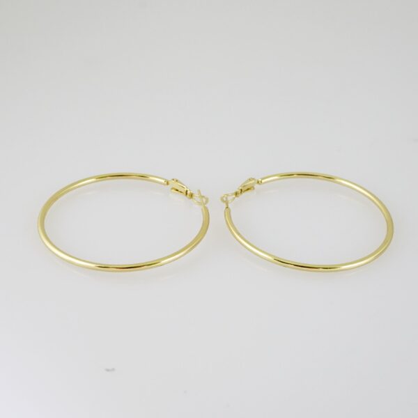 E2145 Earrings - Aretes - Plain - 14K Real Color