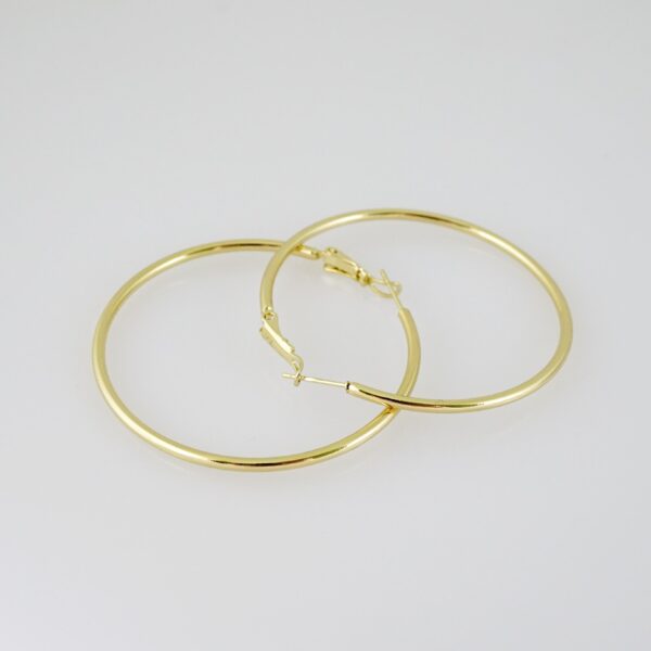 E2145 Earrings - Aretes - Plain - 14K Real Color - Image 2