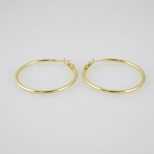 E2146 Earrings - Aretes - Plain - 14K Real Color