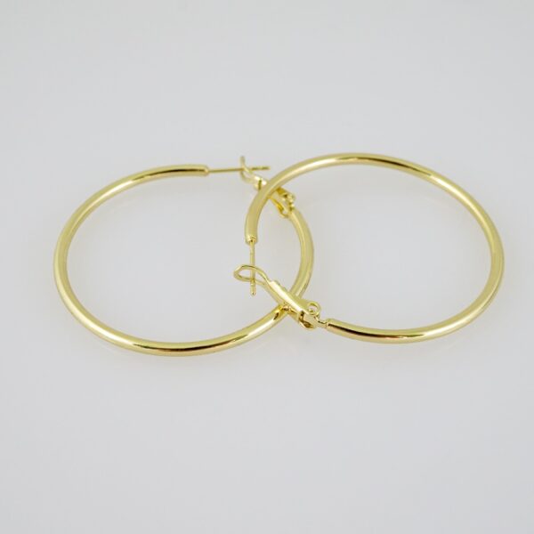 E2146 Earrings - Aretes - Plain - 14K Real Color - Image 2