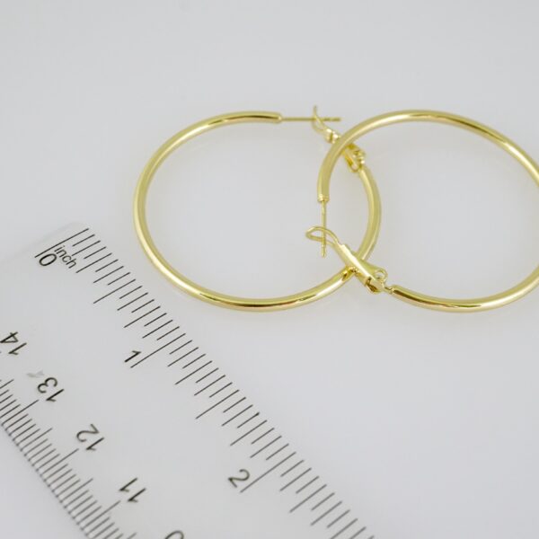 E2146 Earrings - Aretes - Plain - 14K Real Color - Image 3