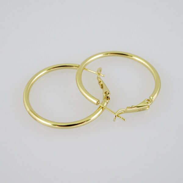 E2147 Earrings - Aretes - Plain - 14K Real Color - Image 2
