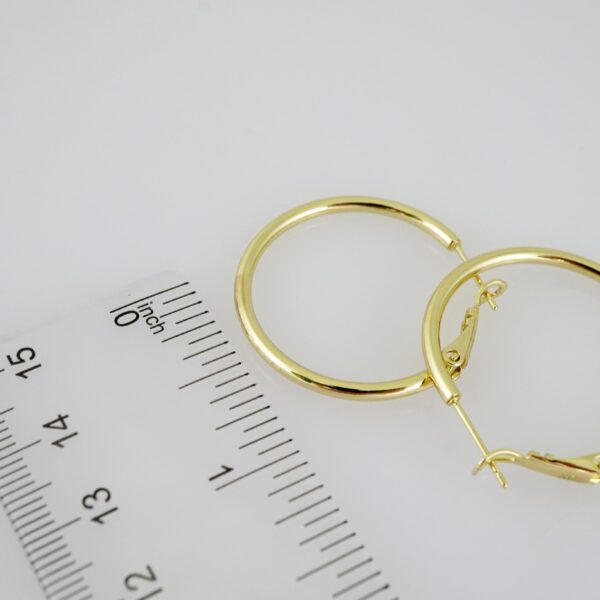 E2147 Earrings - Aretes - Plain - 14K Real Color - Image 3