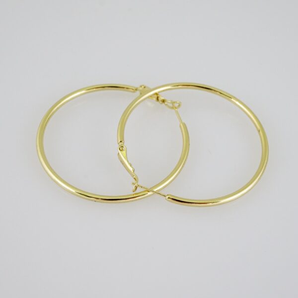 E2148 Earrings - Aretes - Plain - 14K Real Color - Image 2