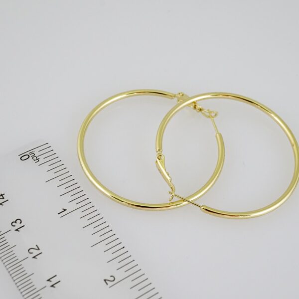 E2148 Earrings - Aretes - Plain - 14K Real Color - Image 3