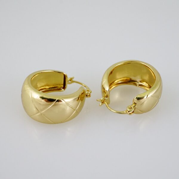 E2150 Earrings - Aretes - Plain - 14K Real Color - Image 2