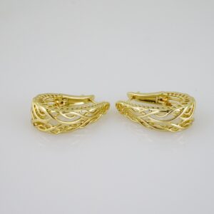 E2151 Earrings - Aretes - Plain - 14K Real Color
