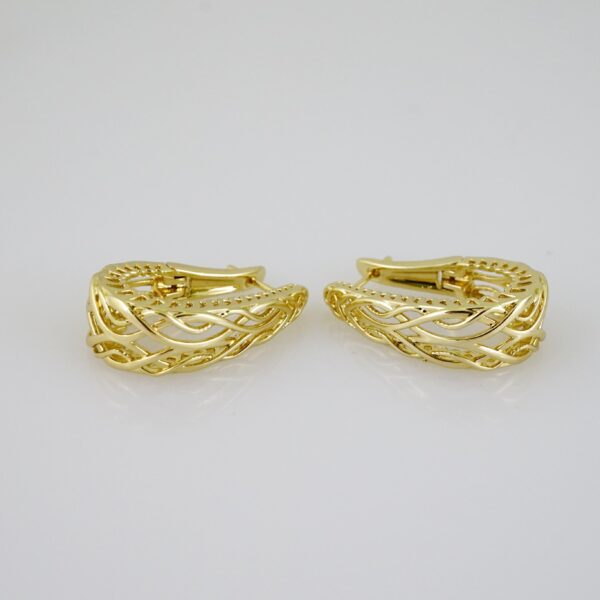 E2151 Earrings - Aretes - Plain - 14K Real Color