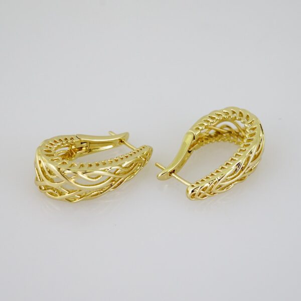 E2151 Earrings - Aretes - Plain - 14K Real Color - Image 2