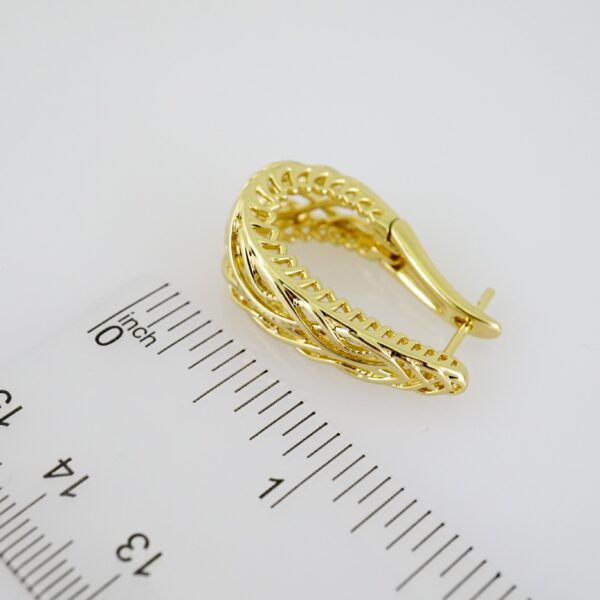 E2151 Earrings - Aretes - Plain - 14K Real Color - Image 3
