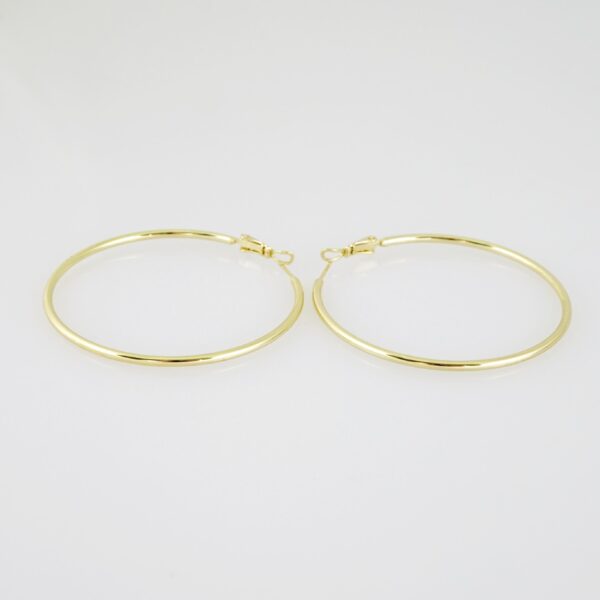 E2152 Earrings - Aretes - Plain - 14K Real Color